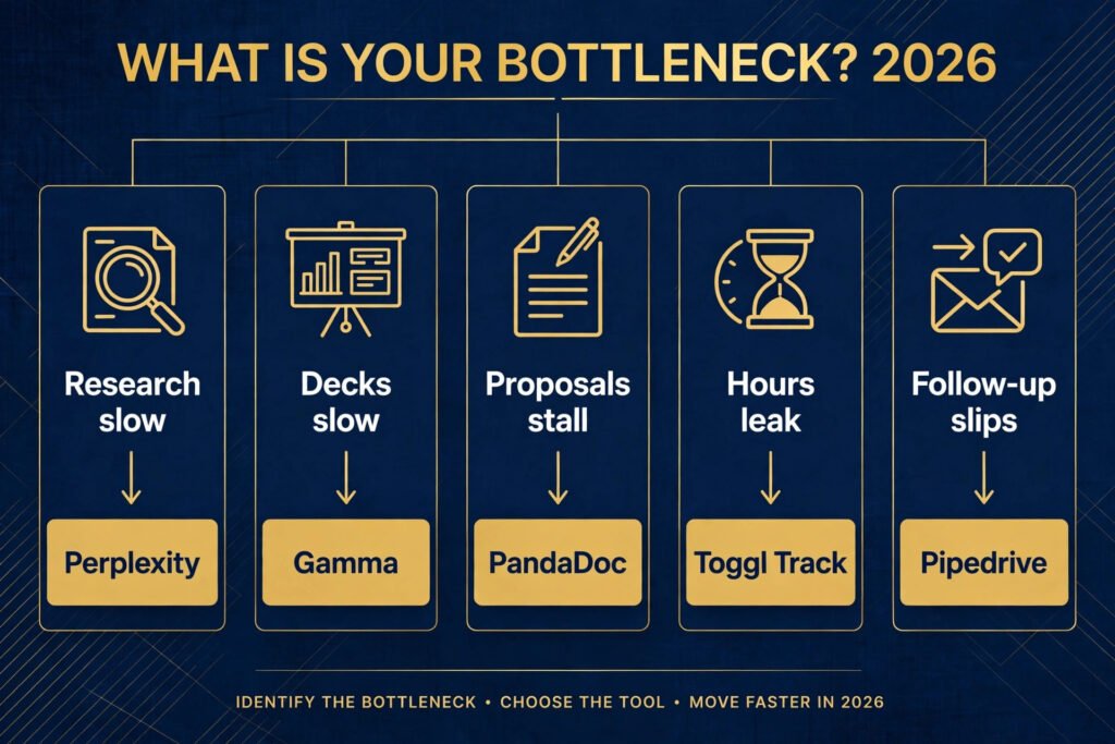 Decision flowchart, pick the right consultant tool for your bottleneck