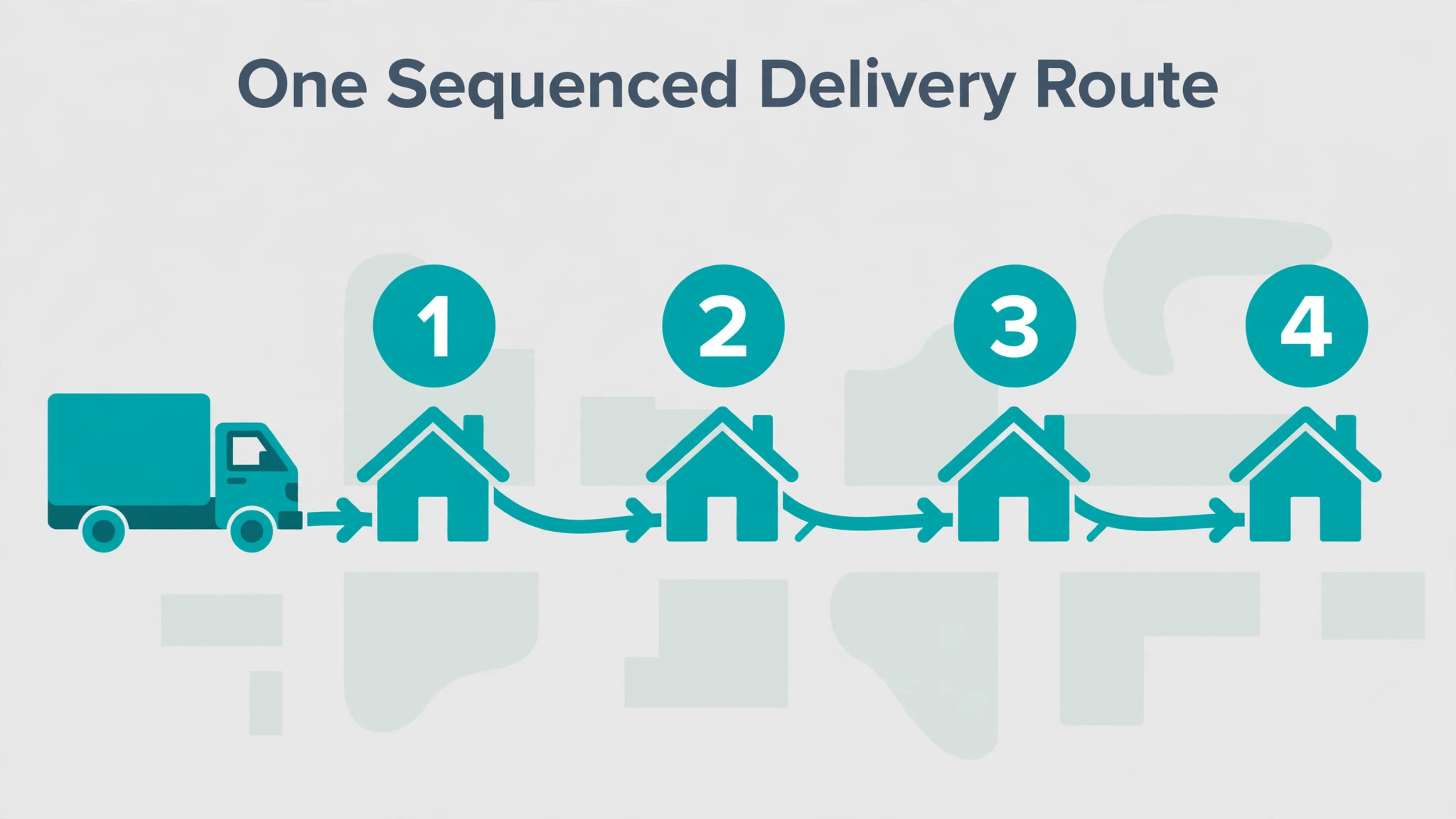 Map graphic showing a sequenced furniture route.
