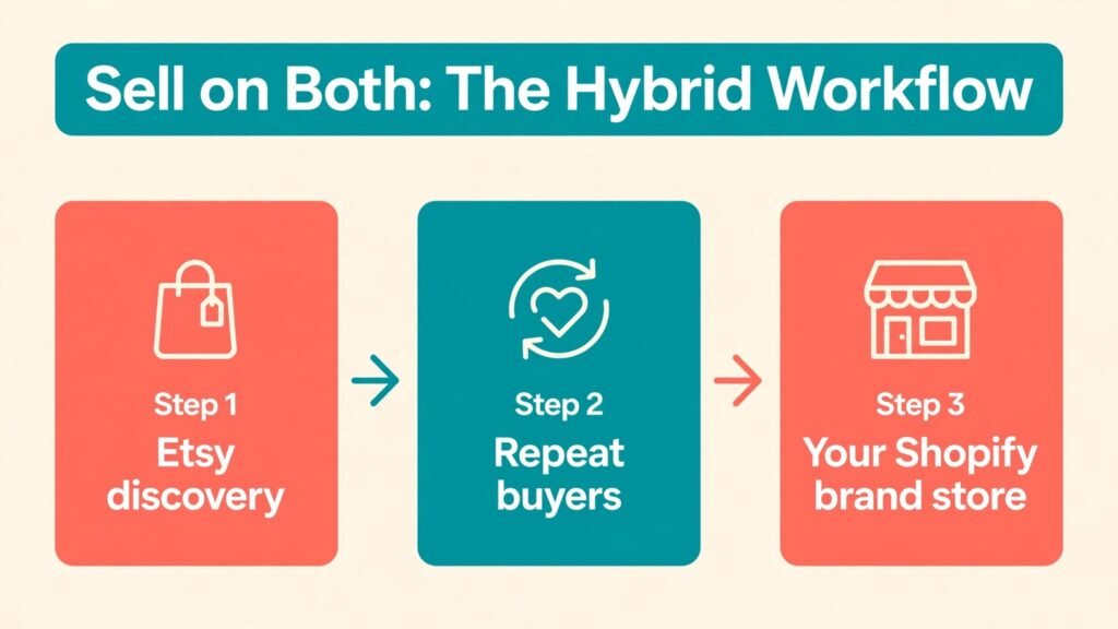 Hybrid Etsy to Shopify selling workflow