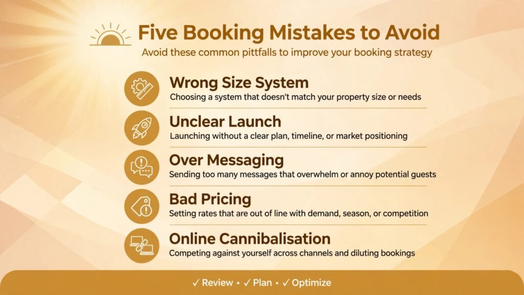 Checklist infographic of five mistakes yoga instructors should avoid