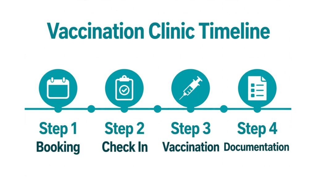 Infographic of pharmacy vaccination clinic timeline