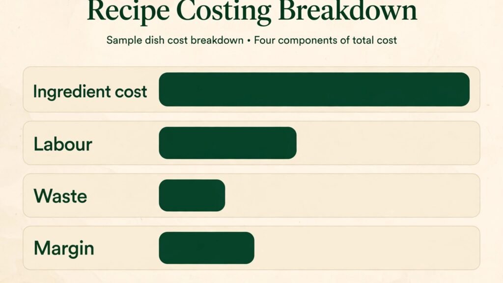Catering recipe costing breakdown infographic
