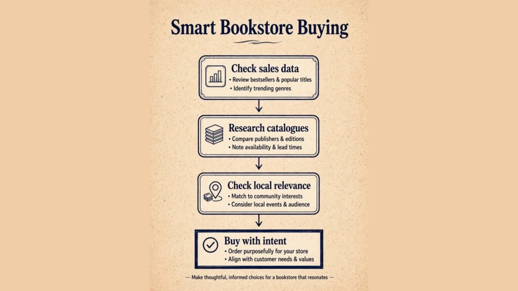 Bookstore buying decision flowchart infographic