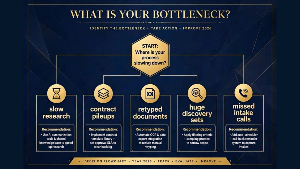 Decision flowchart, pick the right lawyer tool for your bottleneck