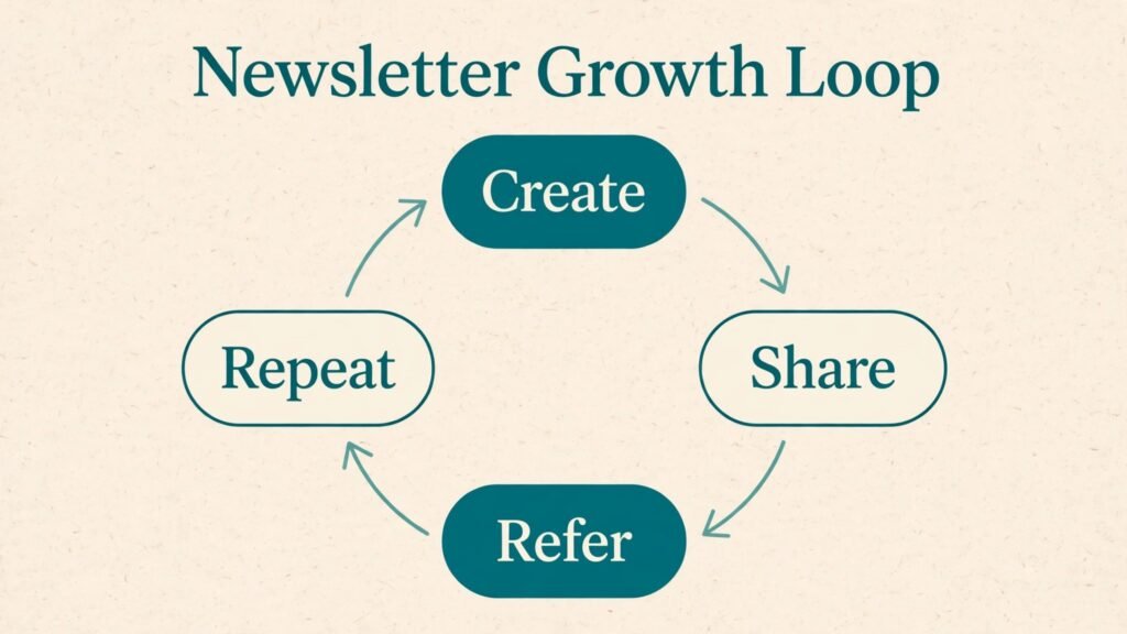 Newsletter growth loop infographic