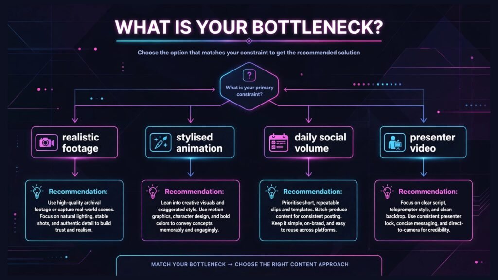 Decision flowchart, pick the right Sora alternative for your bottleneck
