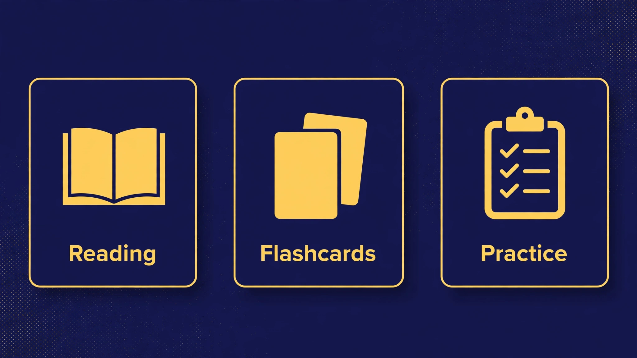 Revision methods compared as reading, flashcards and practice