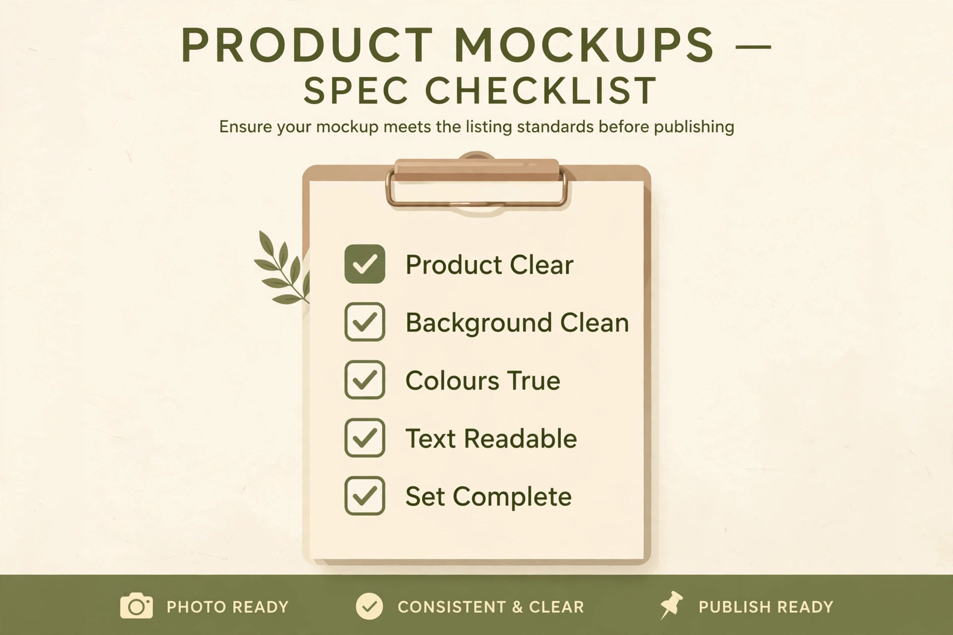 Listing spec checklist for product mockups