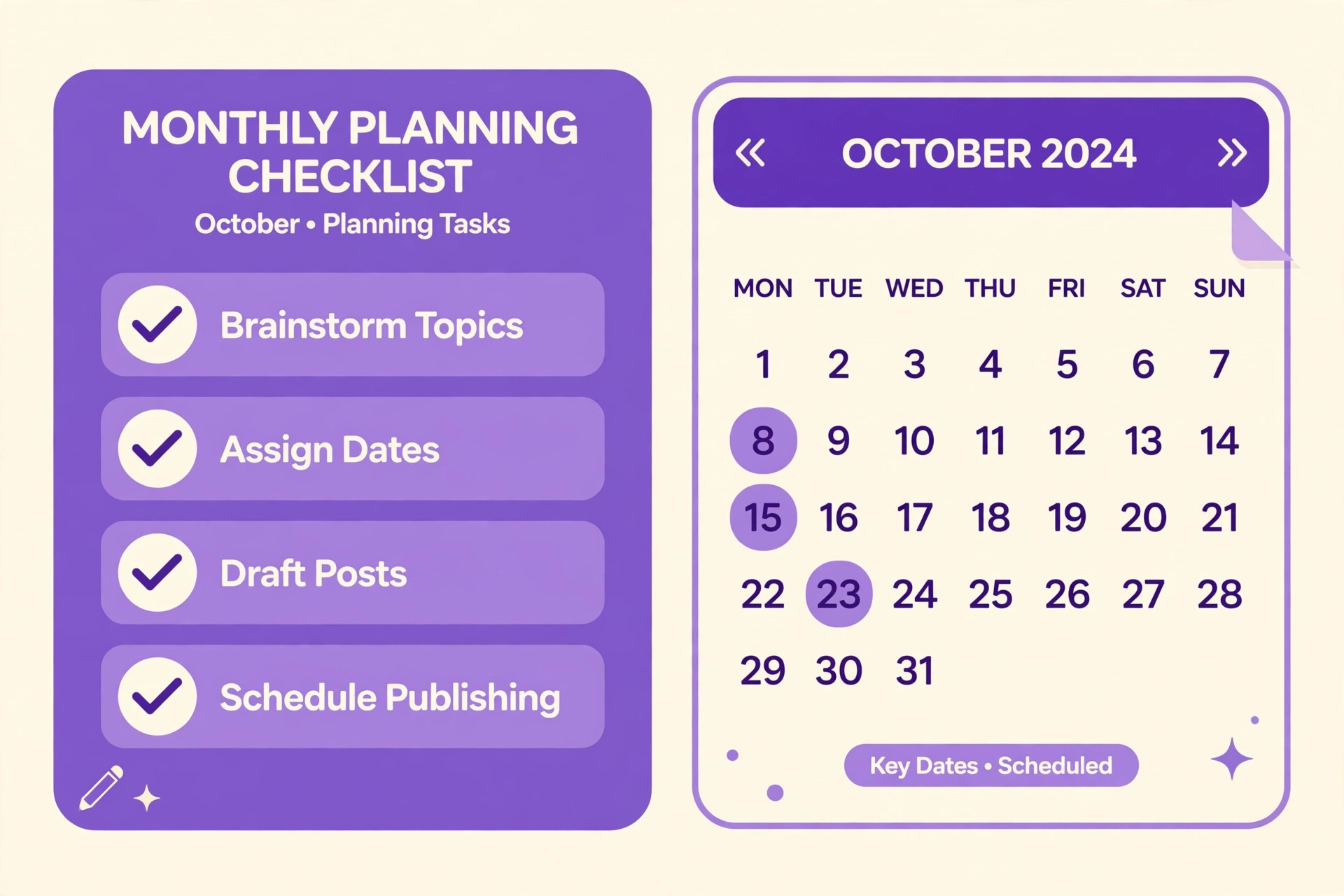 Monthly planning checklist for bloggers