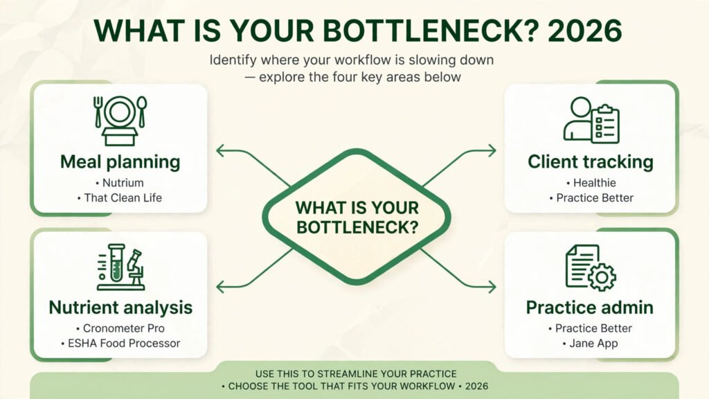 Decision flowchart, pick the right nutritionist tool for your bottleneck