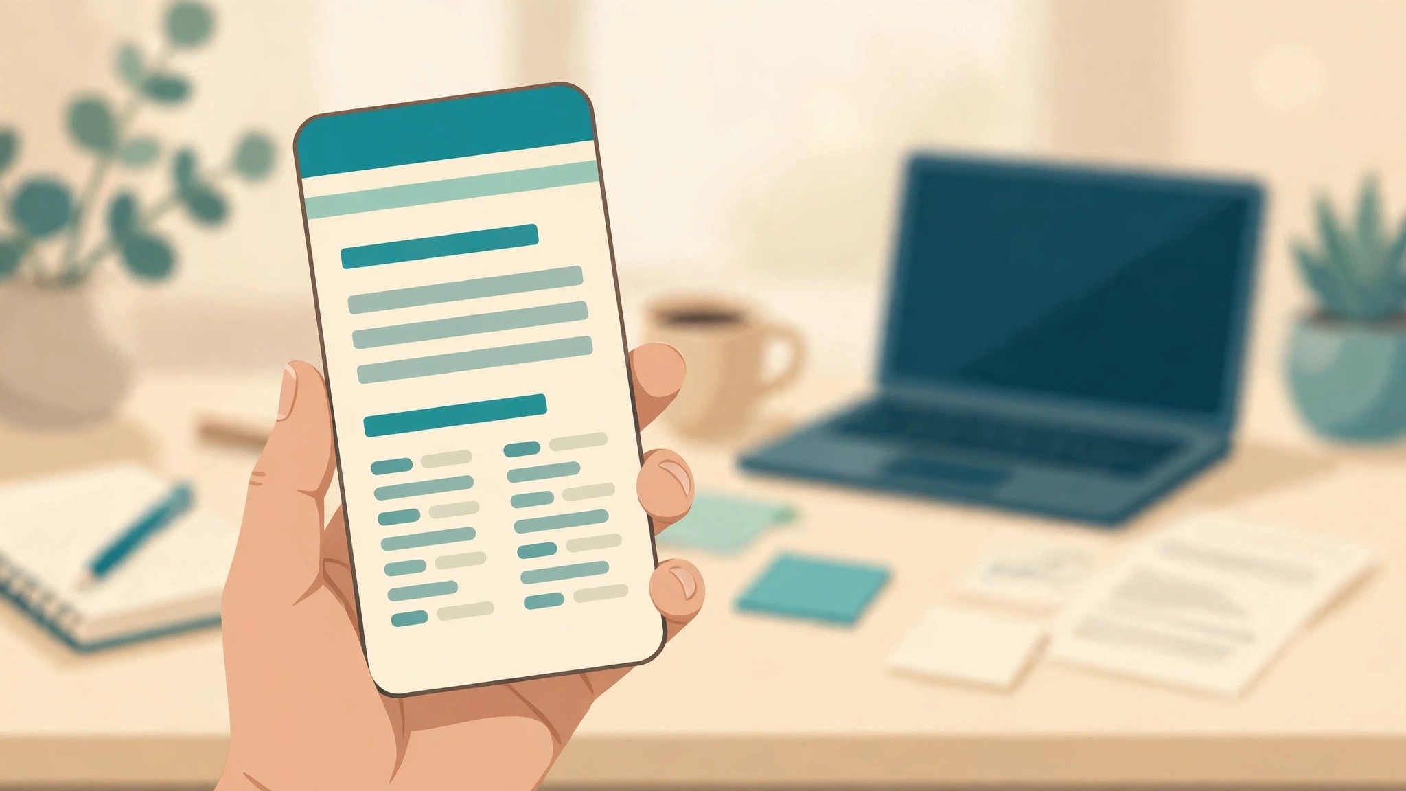 phone mockup of a one page resume