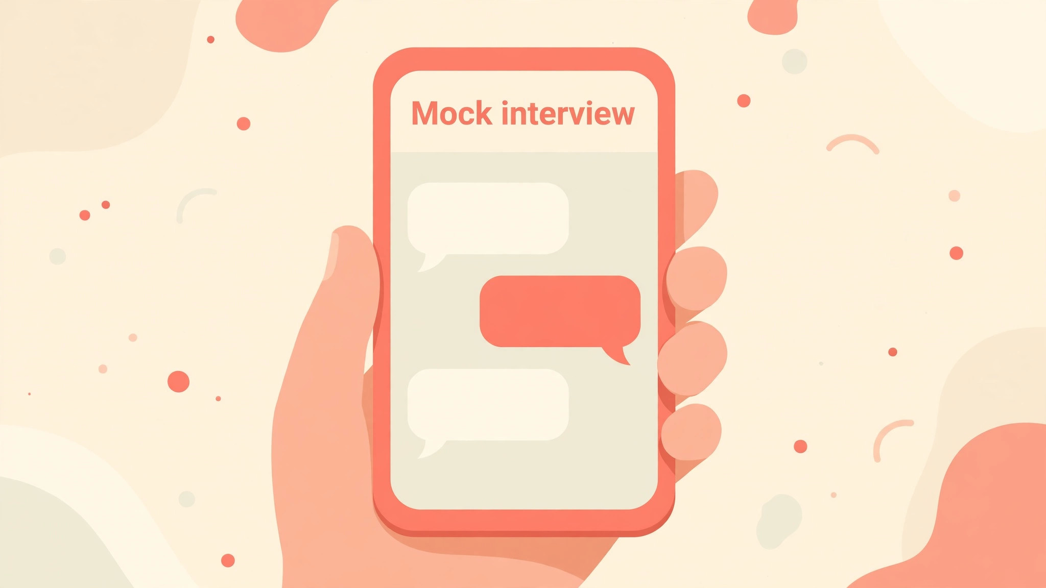 phone mockup of a mock interview chat