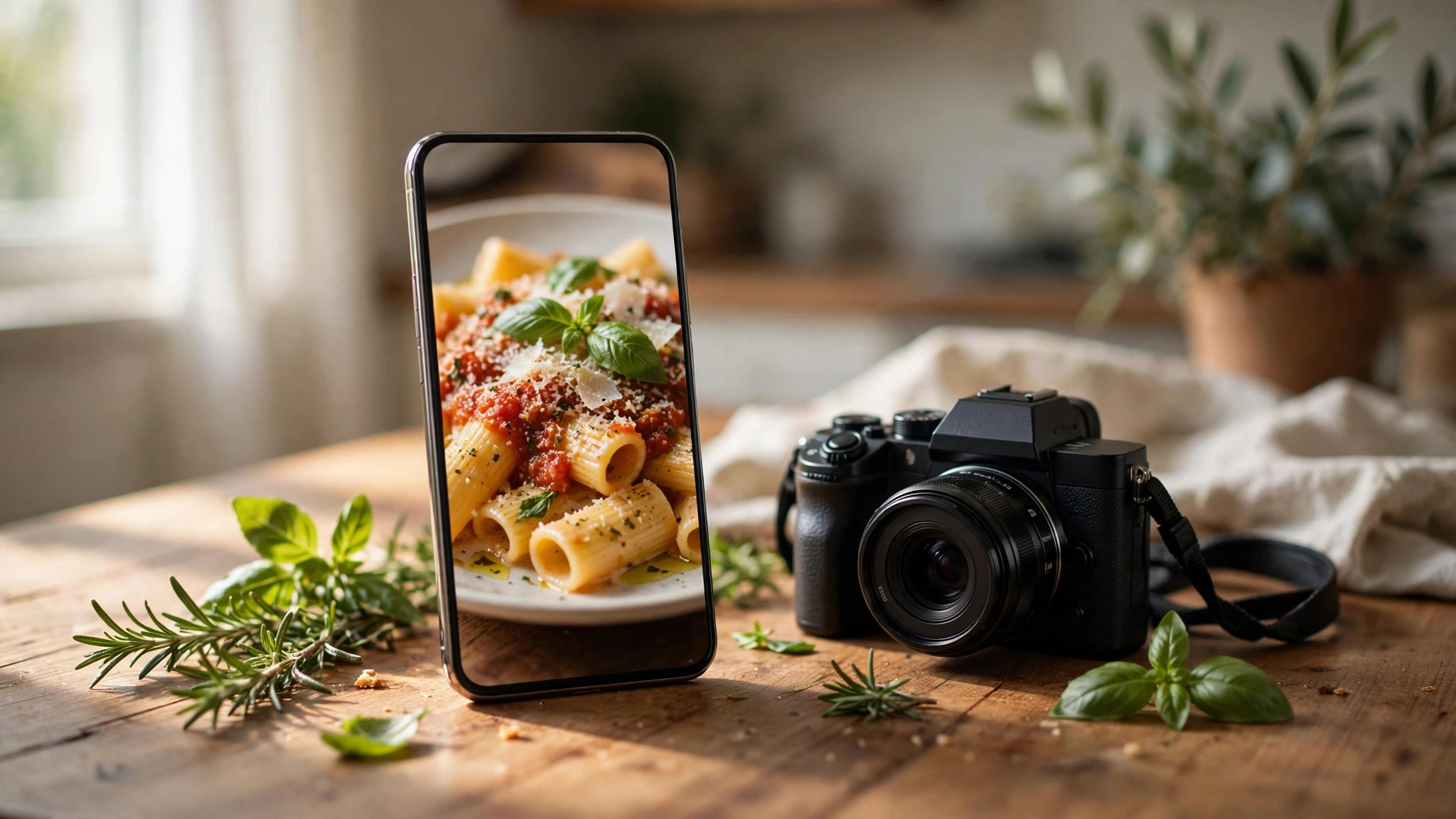 phone mockup of an edited food photo