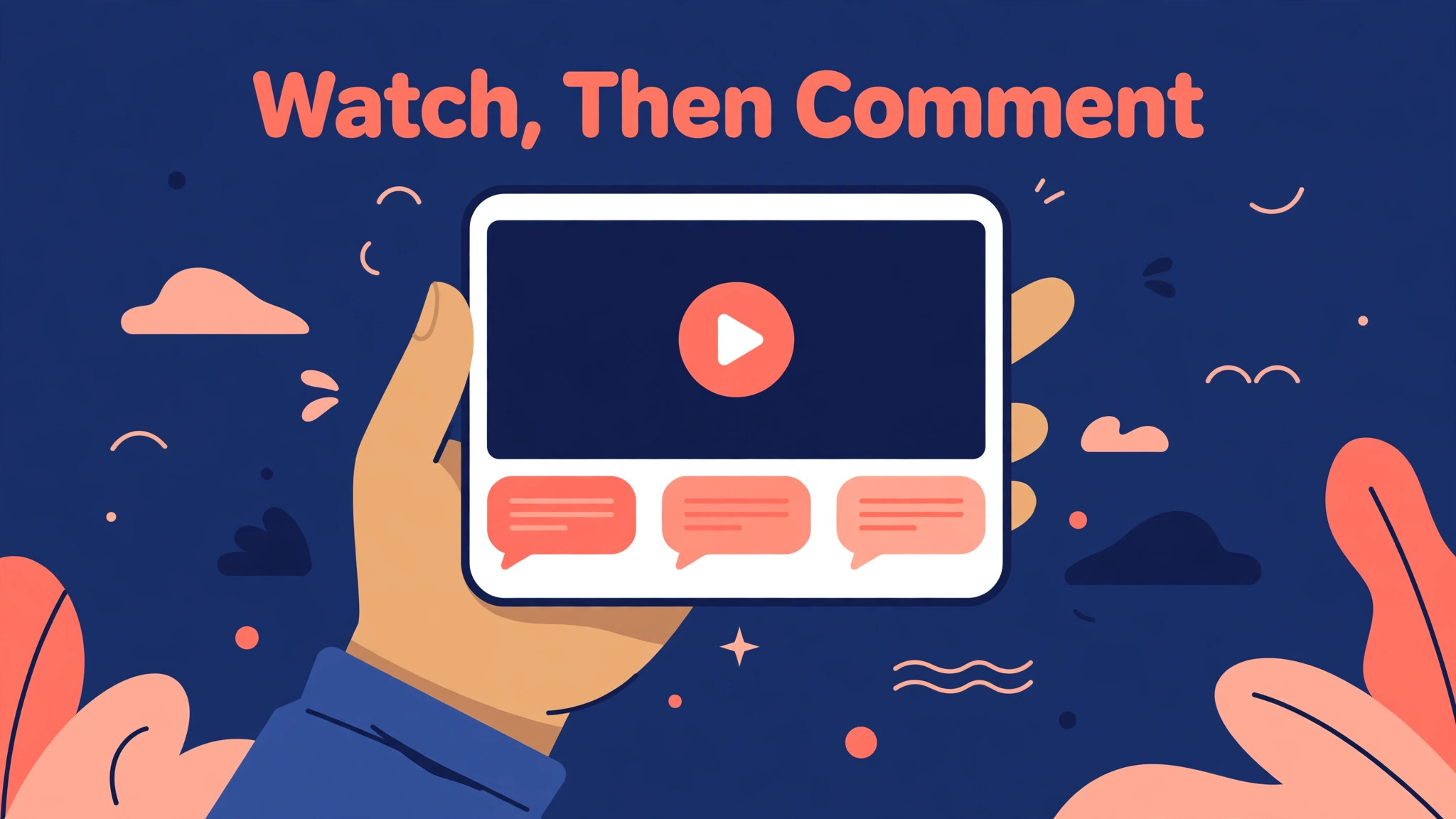 phone mockup of a video update with comments