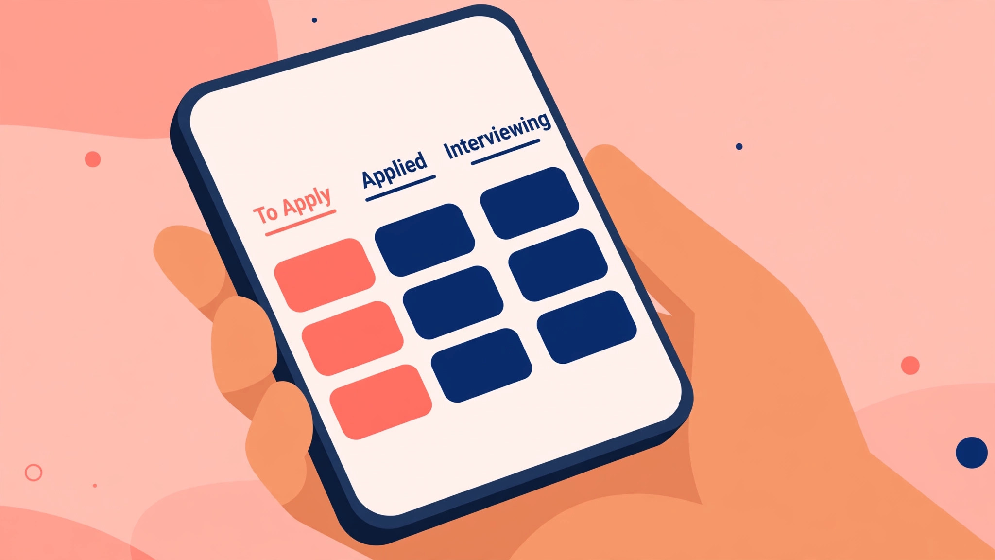 phone mockup of a job search board