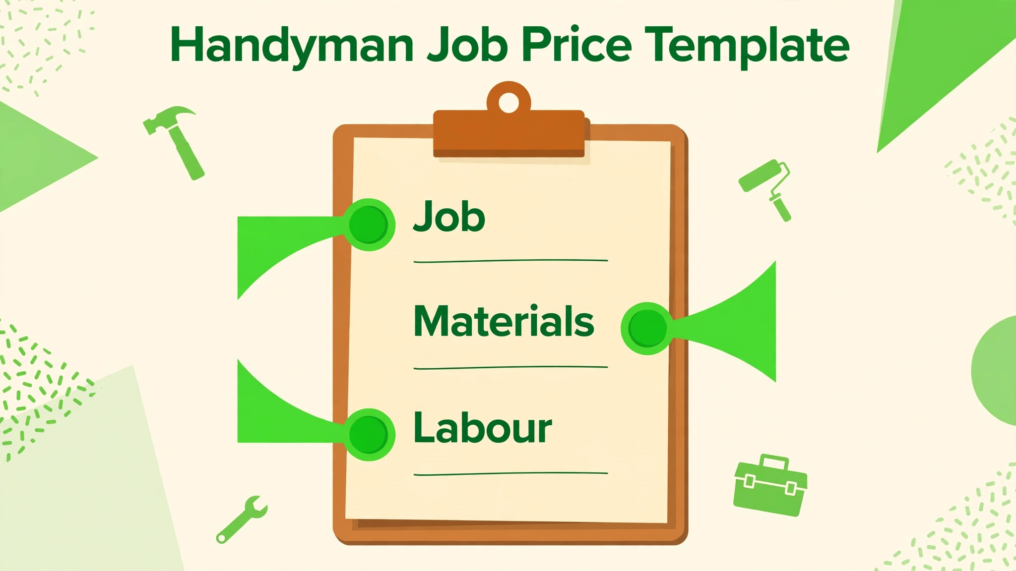 Job Price Template visual for a handyman business