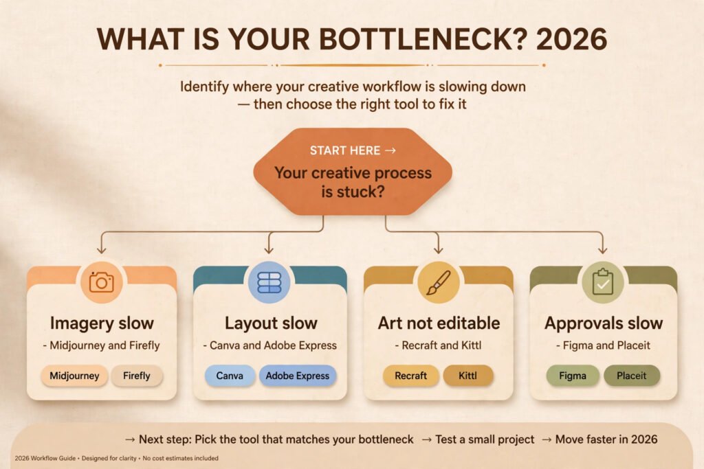 Decision flowchart, pick the right graphic designer tool for your bottleneck