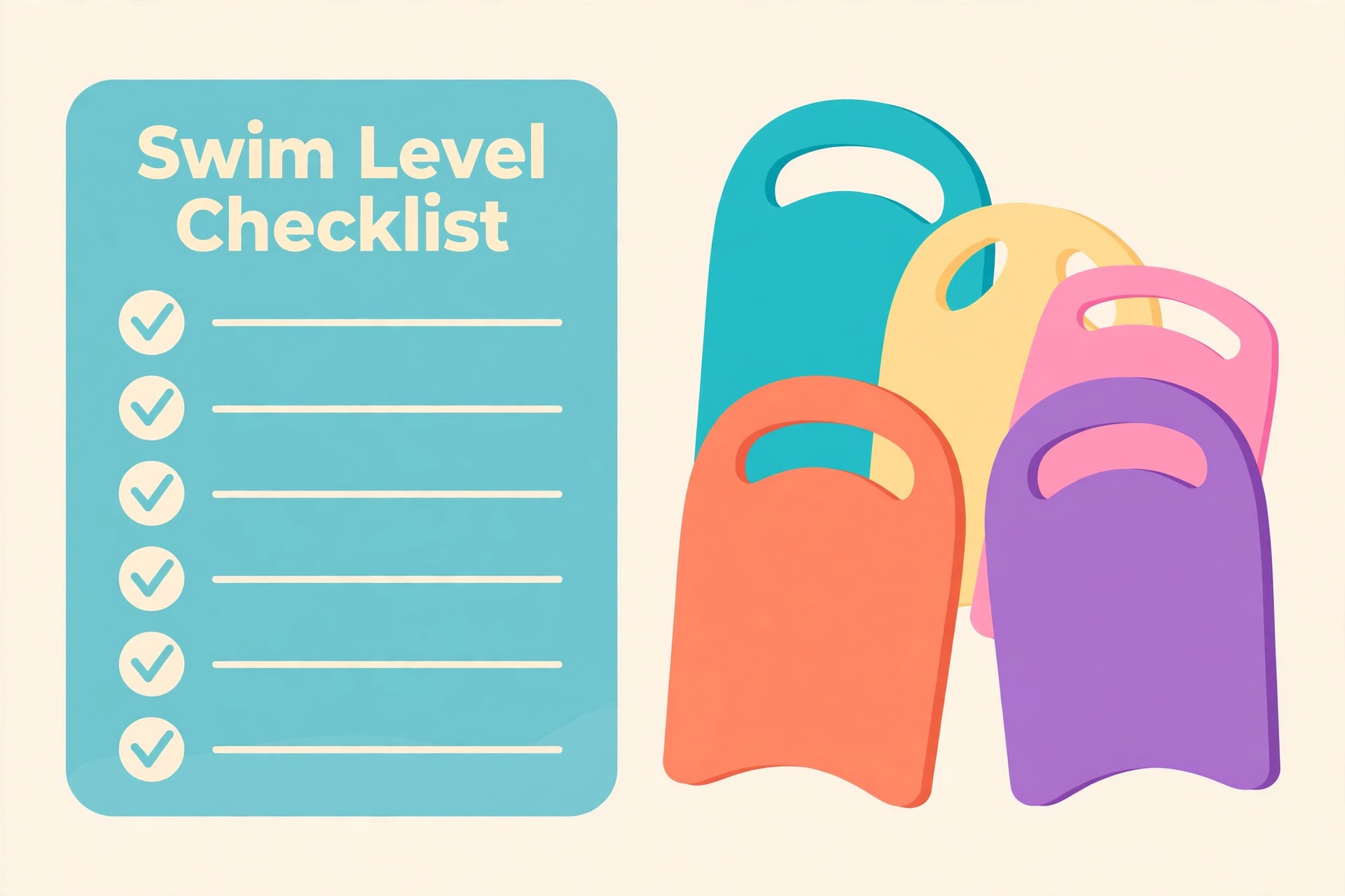 Swim Level Progress Checklist visual for a swim school