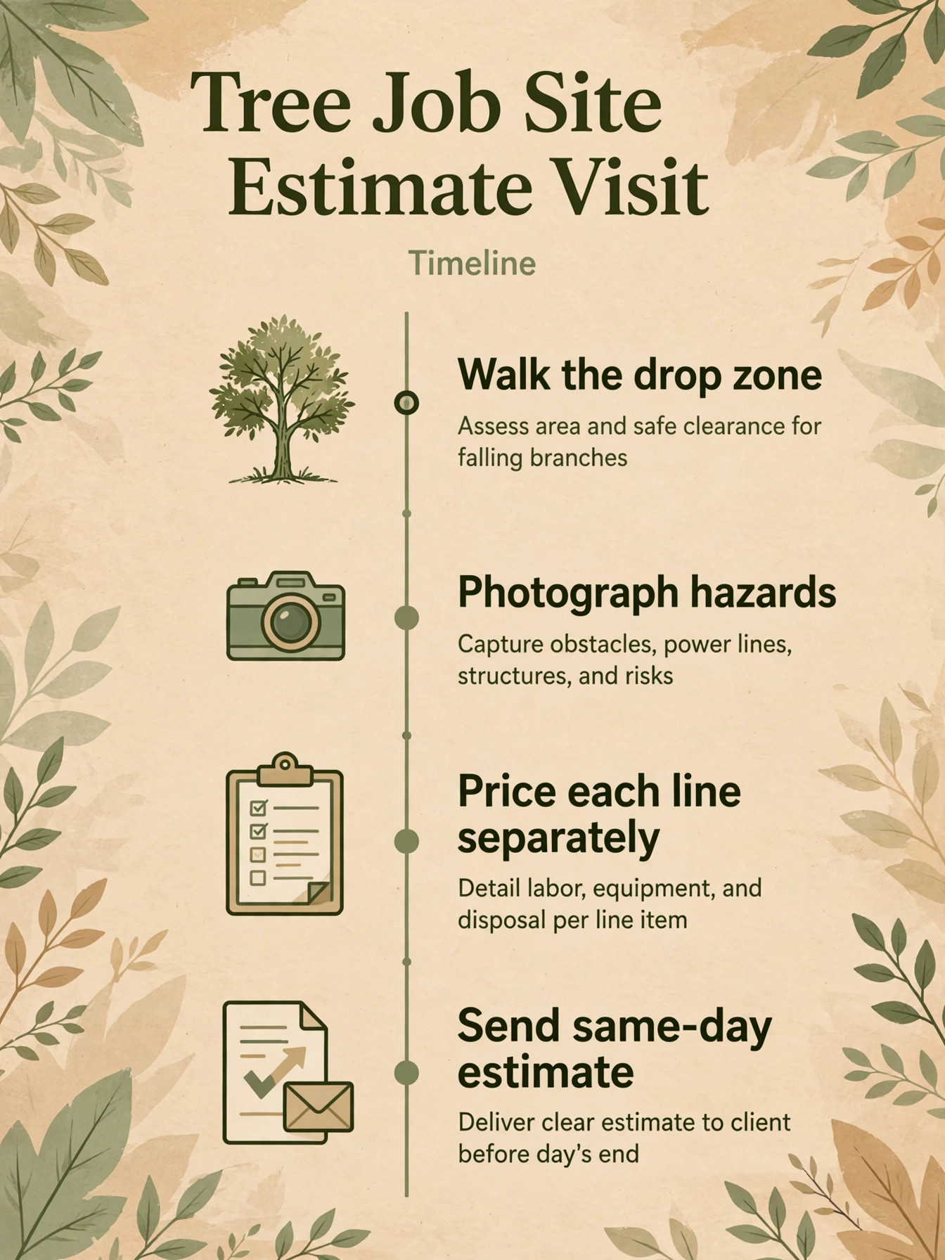 Job Site Estimate Template visual for a tree service company