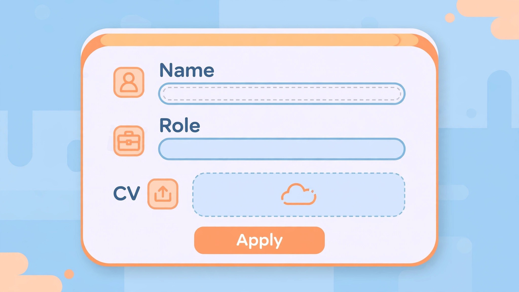 Airtable applicant form mockup