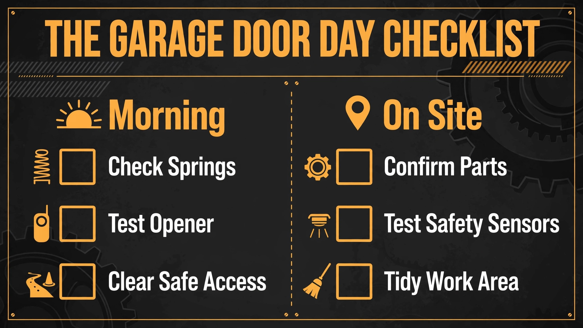 garage door repair checklist illustration