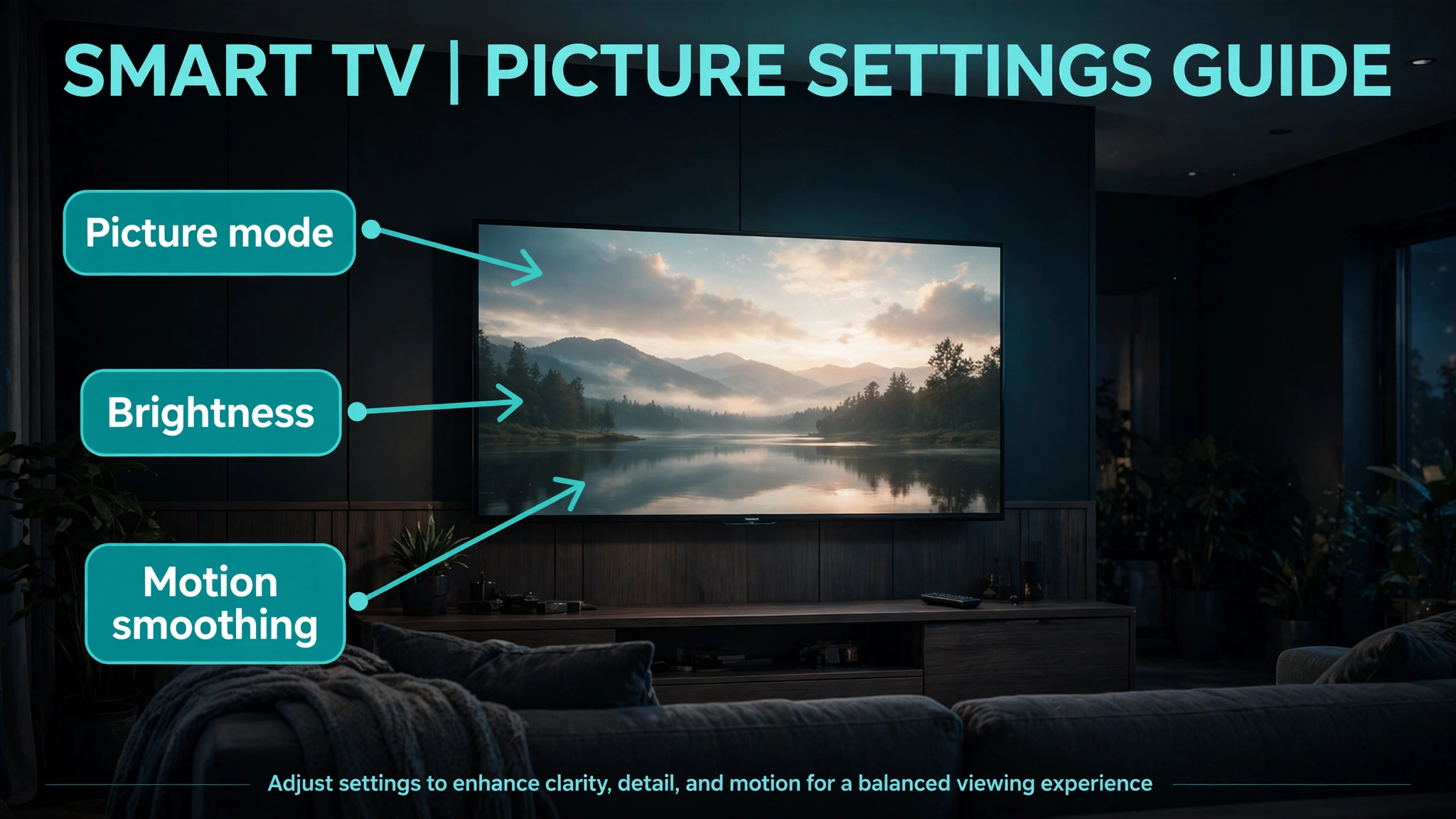 Annotated smart TV picture settings for films