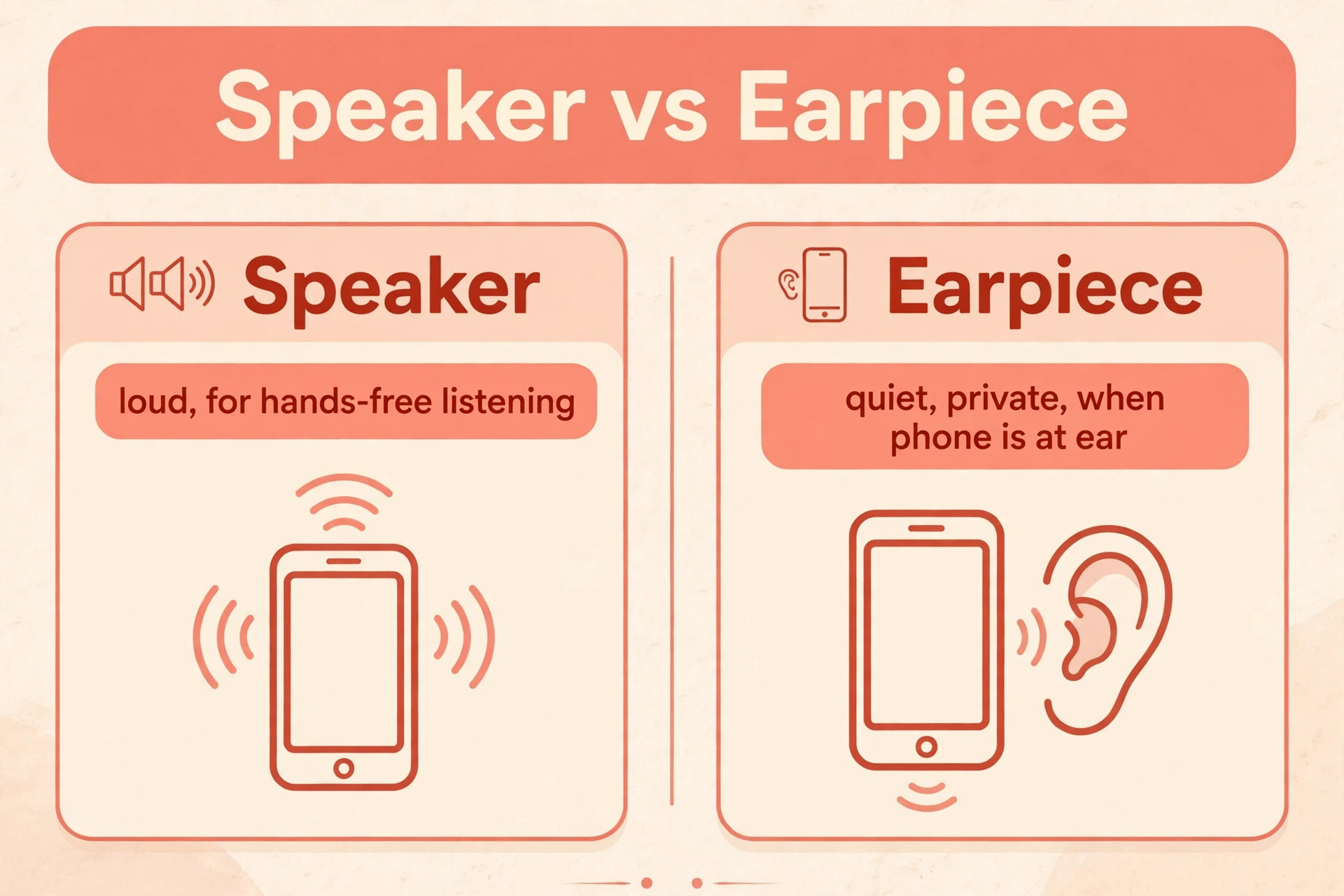 Comparison of speaker and earpiece playback
