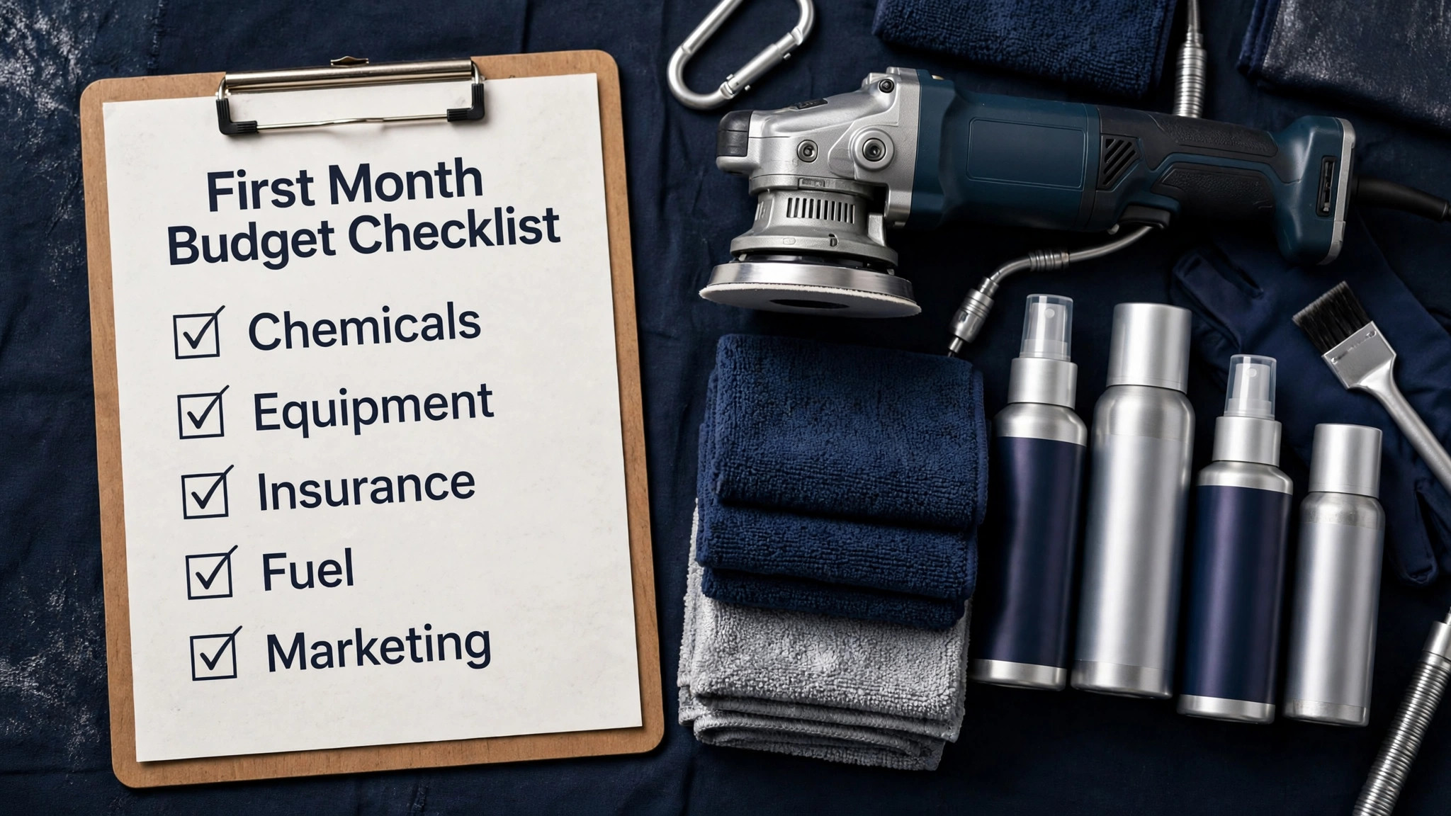 First month detailing budget checklist