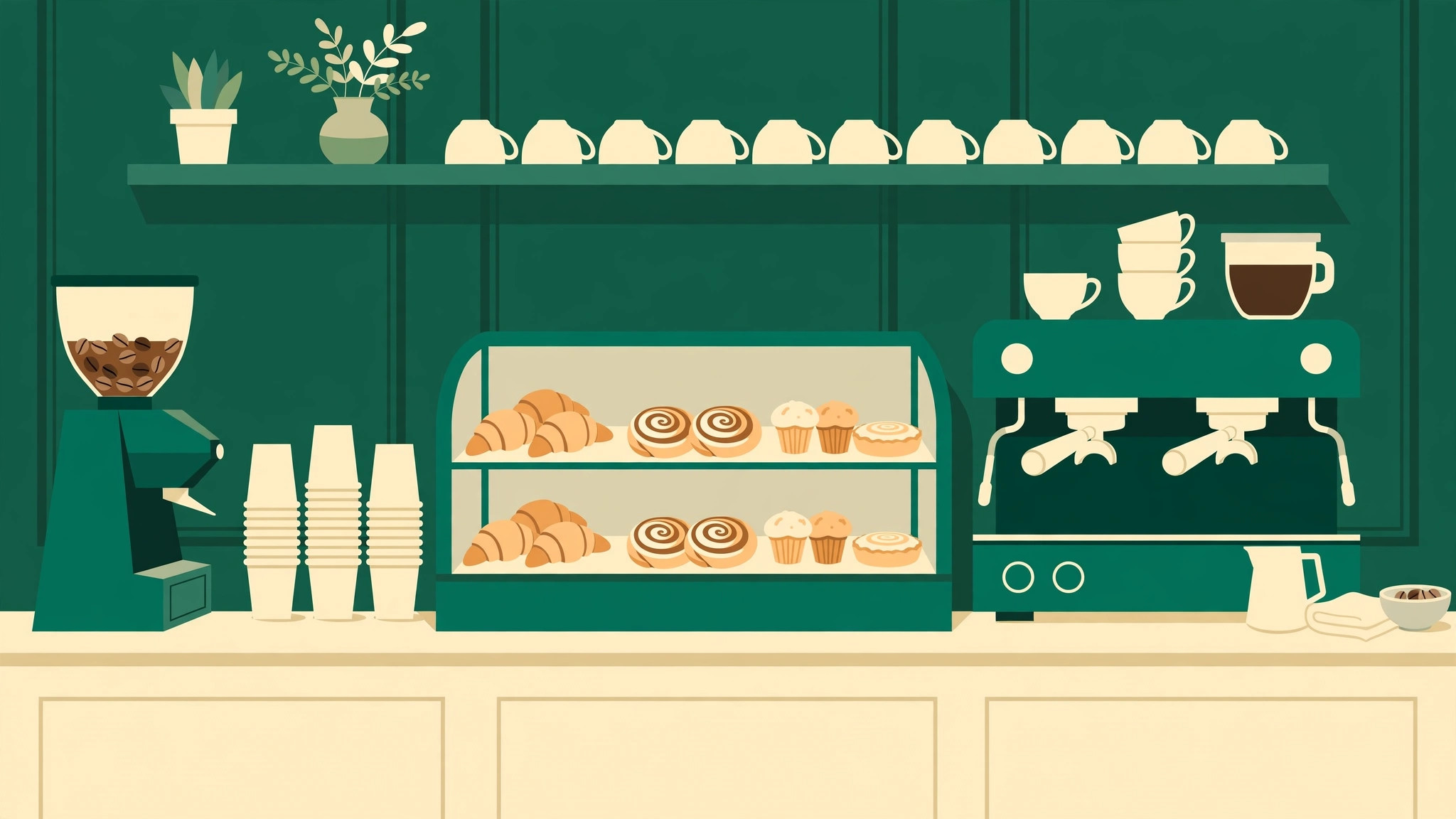 Espresso machine setup mockup