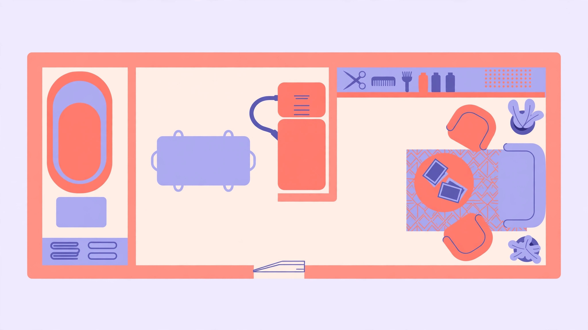 Grooming station equipment diagram