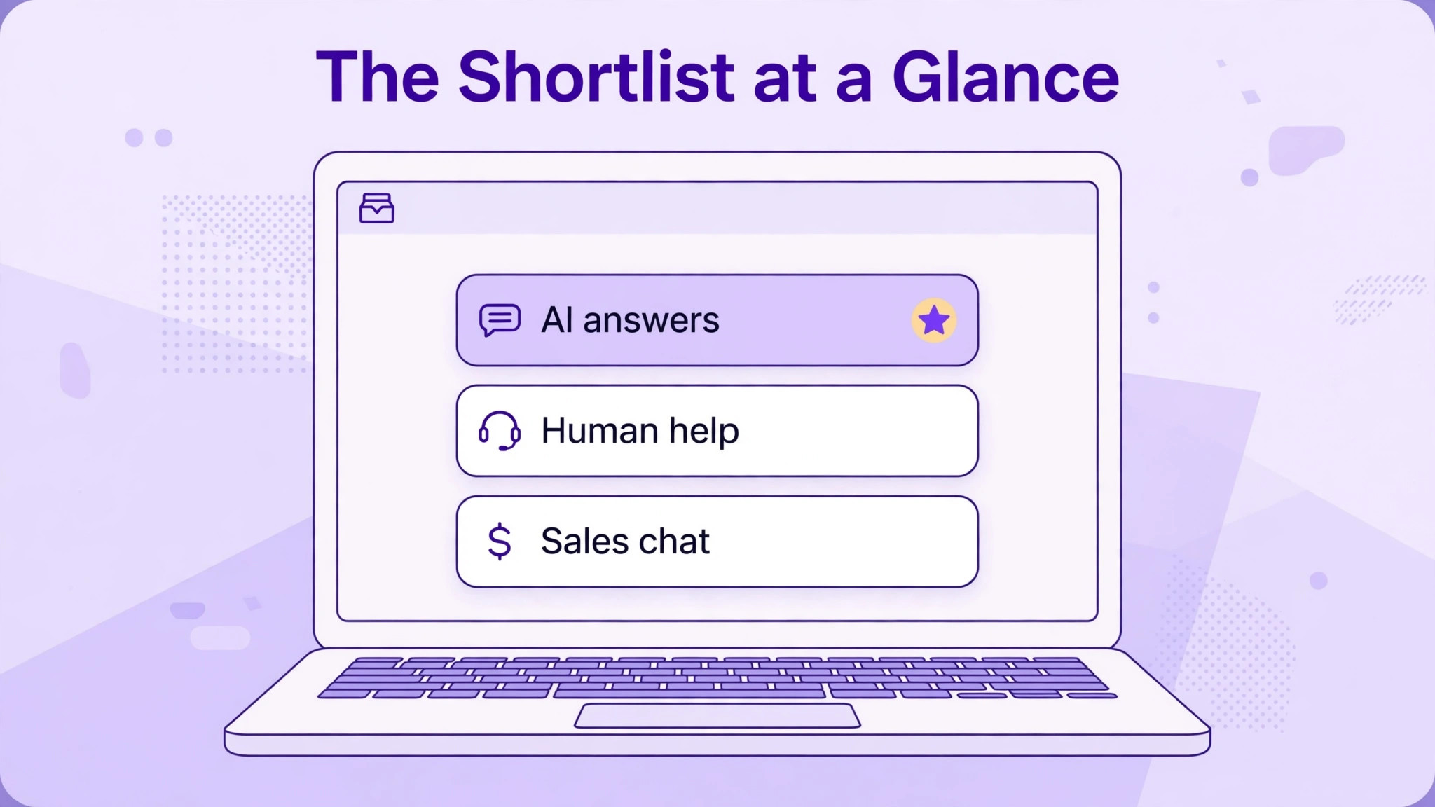 mockup visual: The Shortlist at a Glance