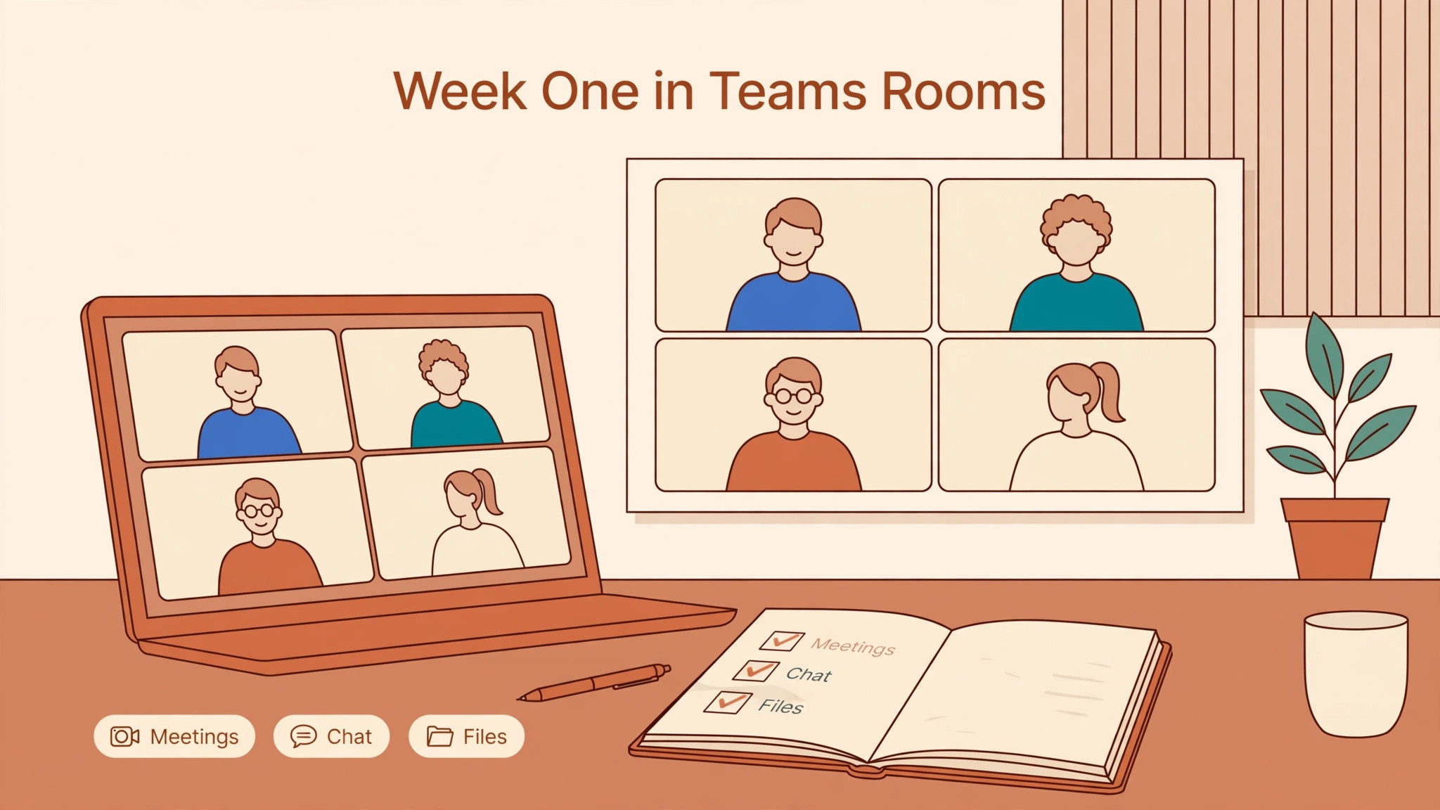 Microsoft Teams mockup visual for monthly pricing