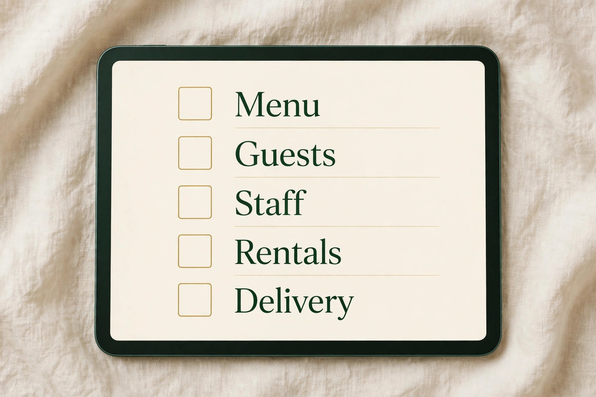 mockup image illustrating a key idea for a catering business