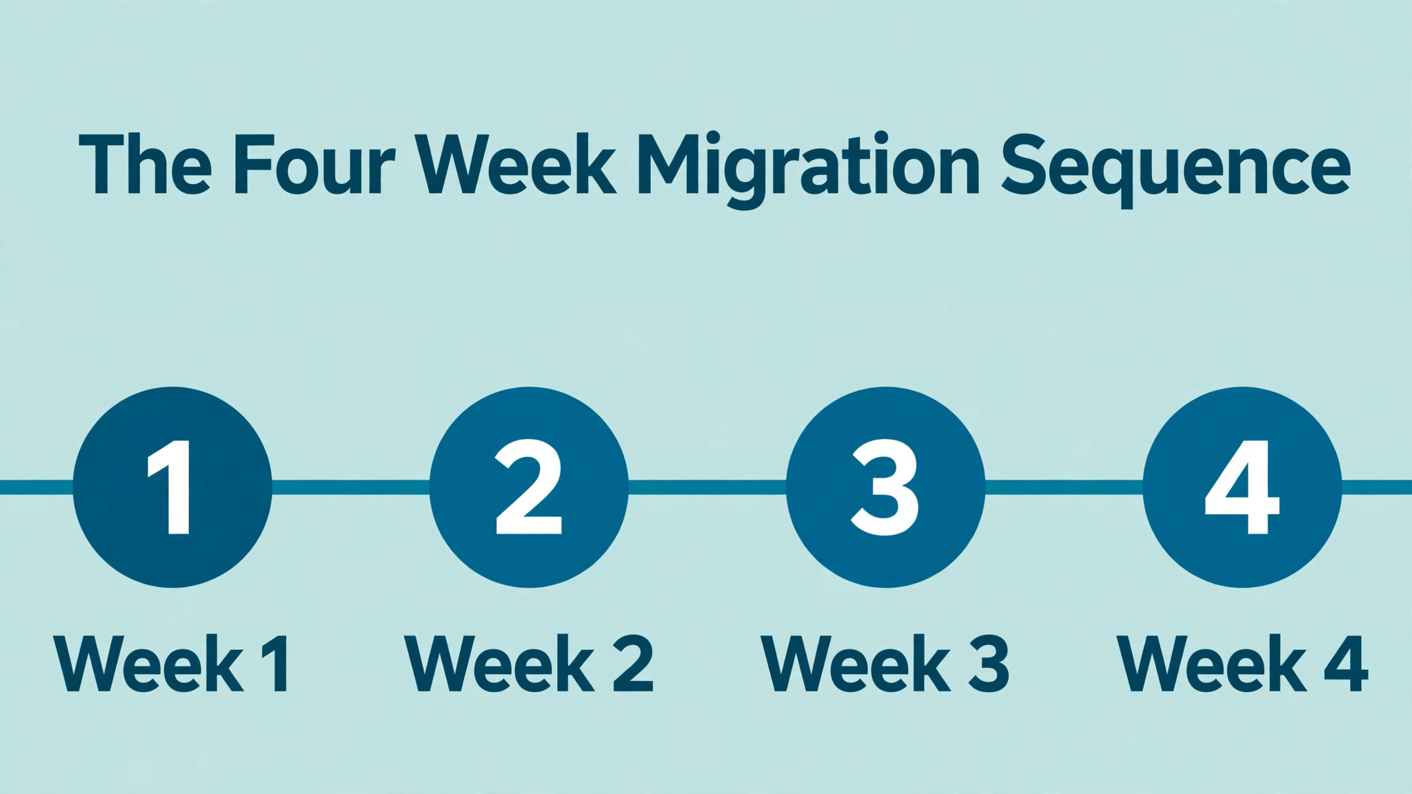 timeline visual for the four week migration sequence.