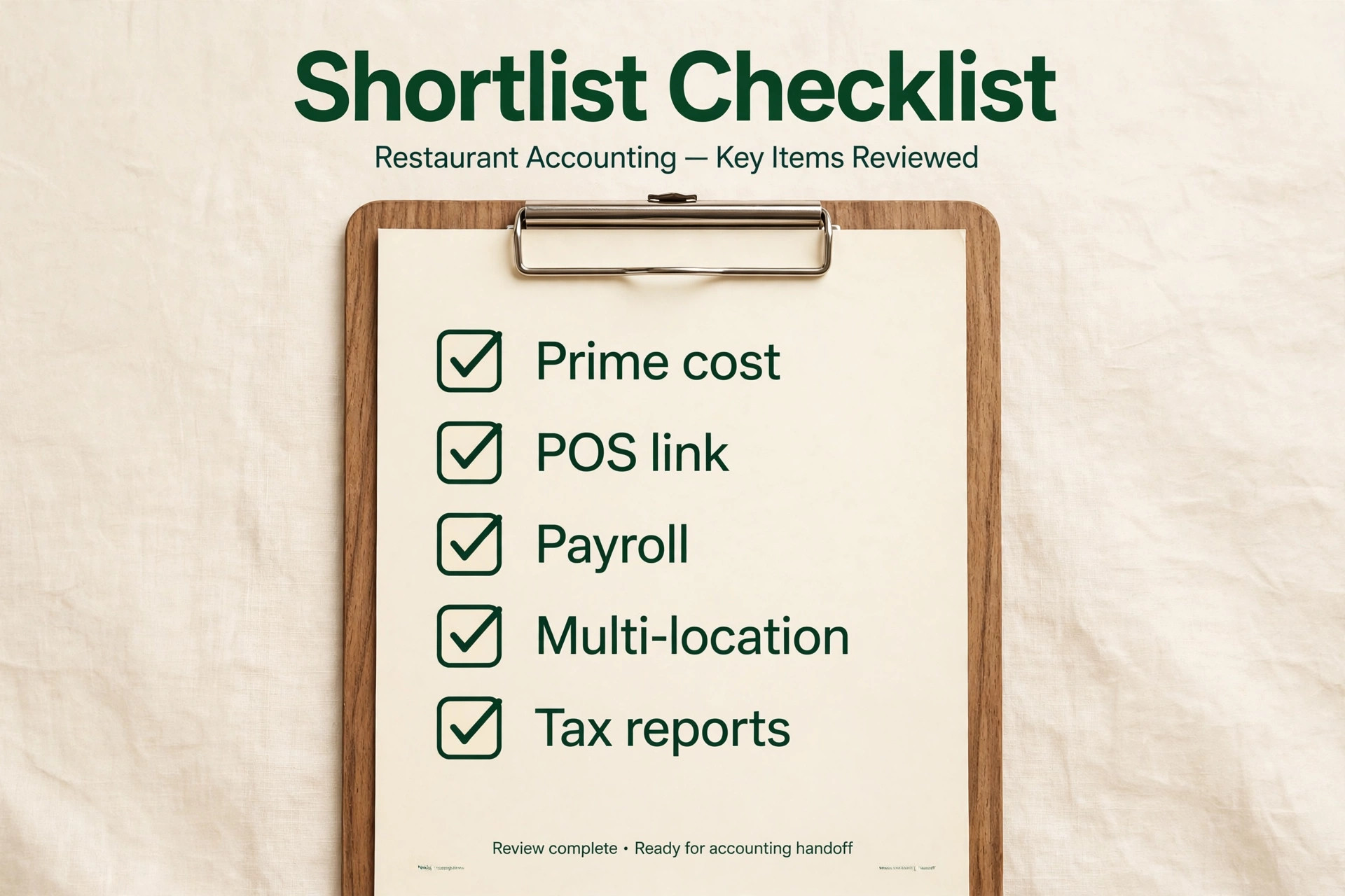 checklist visual for the restaurant accounting shortlist.