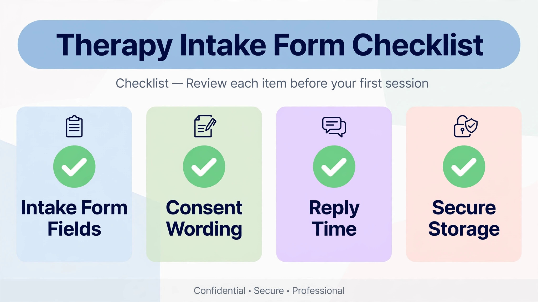 Therapy intake form checklist graphic