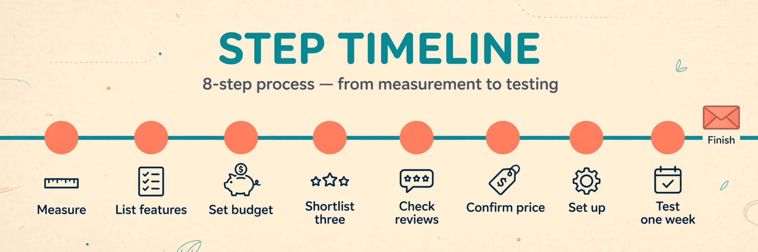 Step timeline with eight milestones matching the draft's eight steps