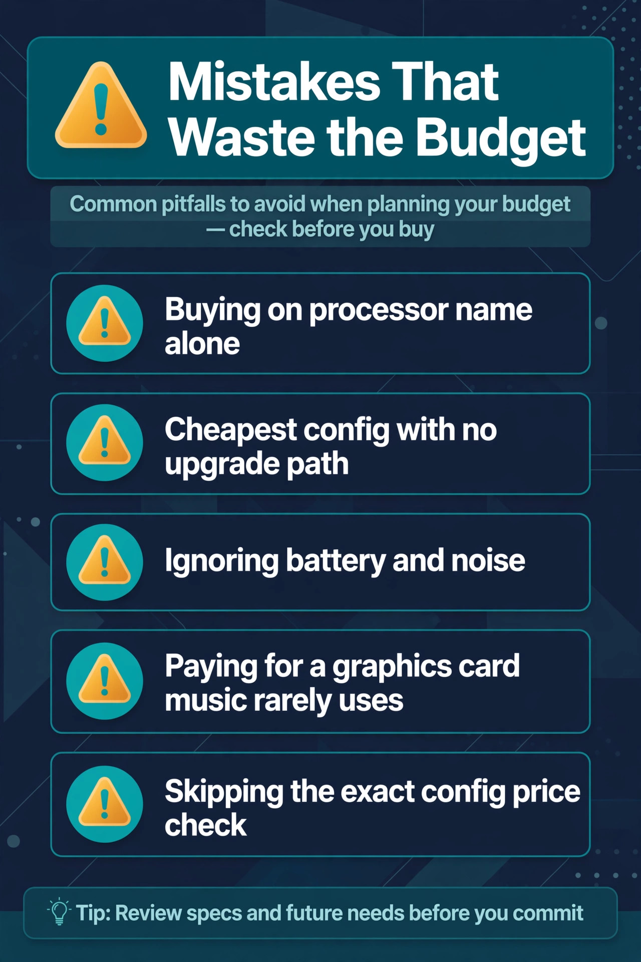 Mistakes that waste the budget checklist for music production laptops