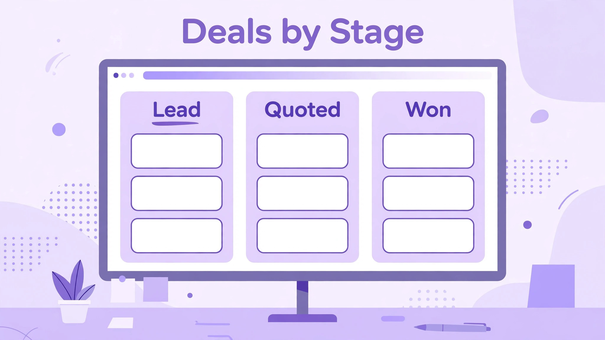 Airtable kanban view of deals by stage