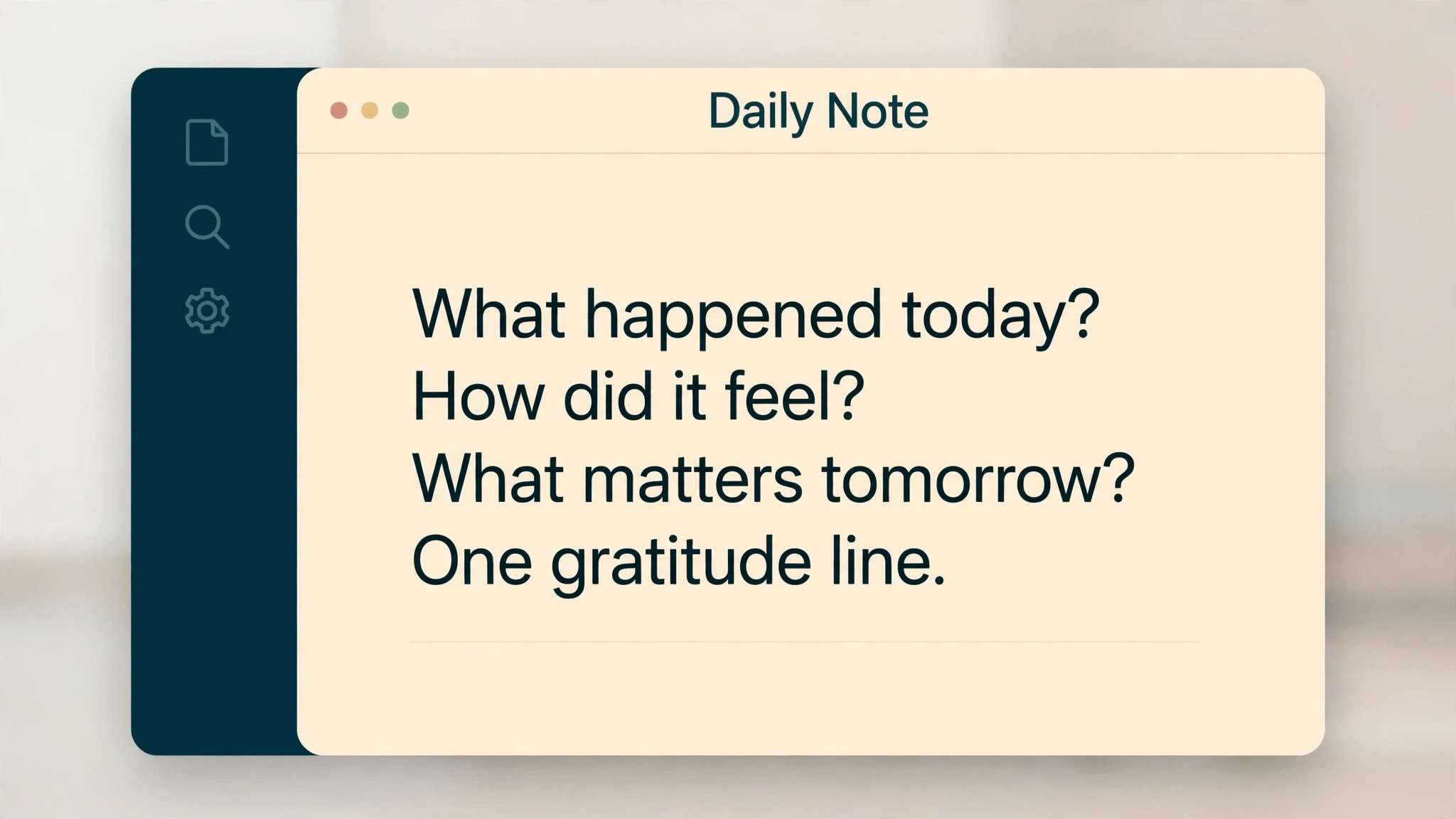 Obsidian daily note with template prompts