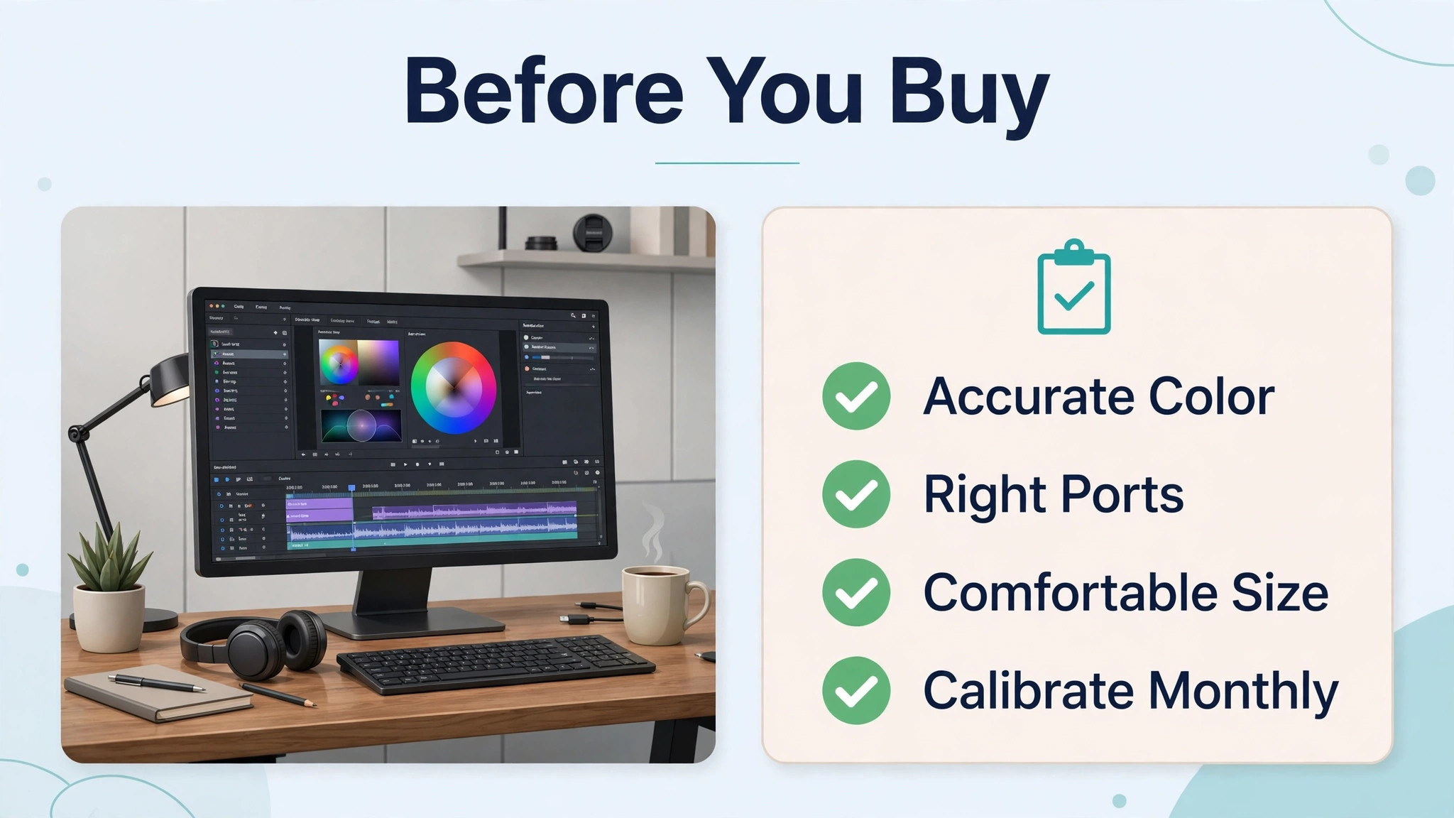 best video editing monitor under 500 visual tied to the What to Check Before You Buy section of this guide