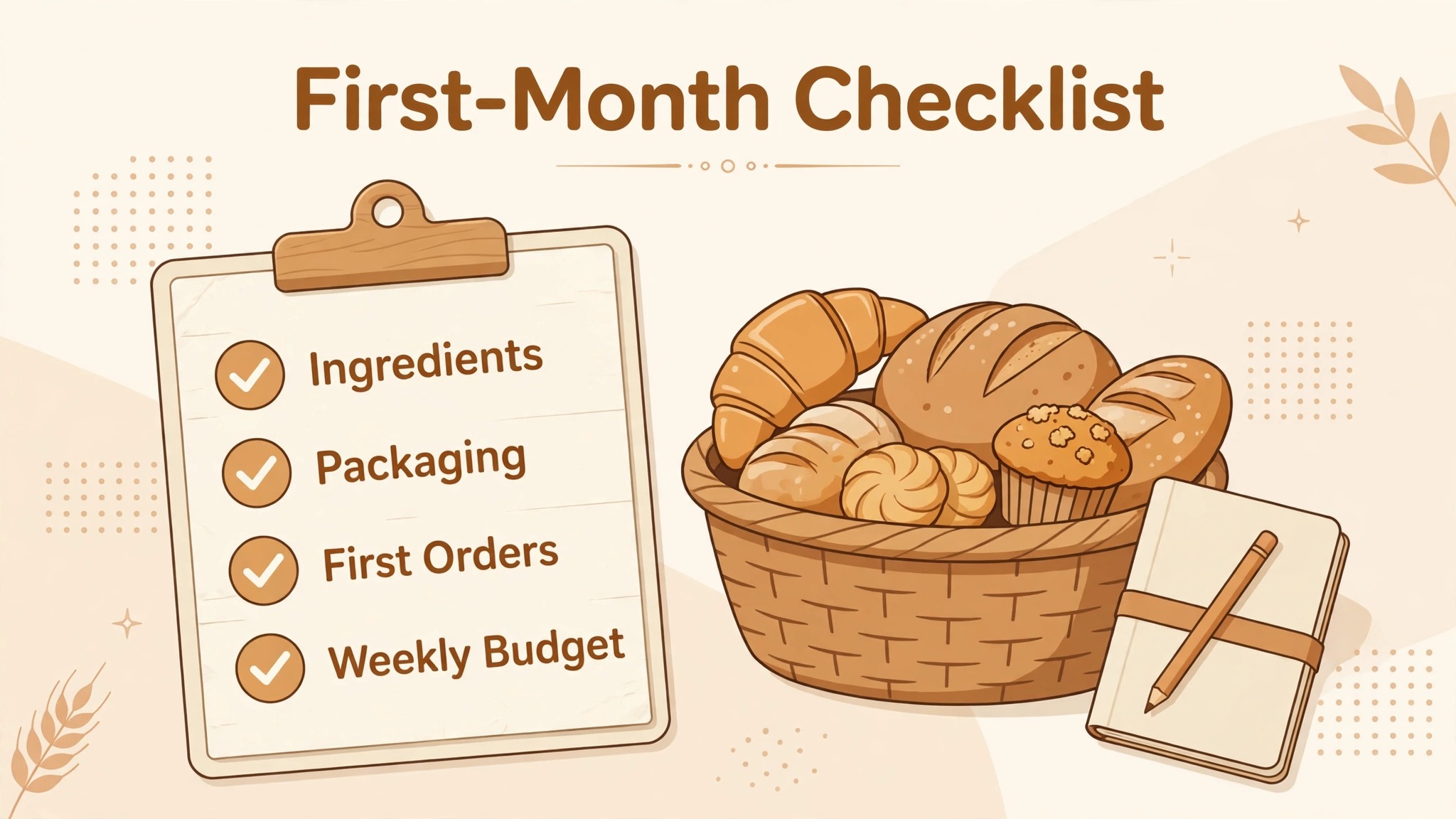 home bakery startup cost visual tied to the The First-Month Budget section of this guide