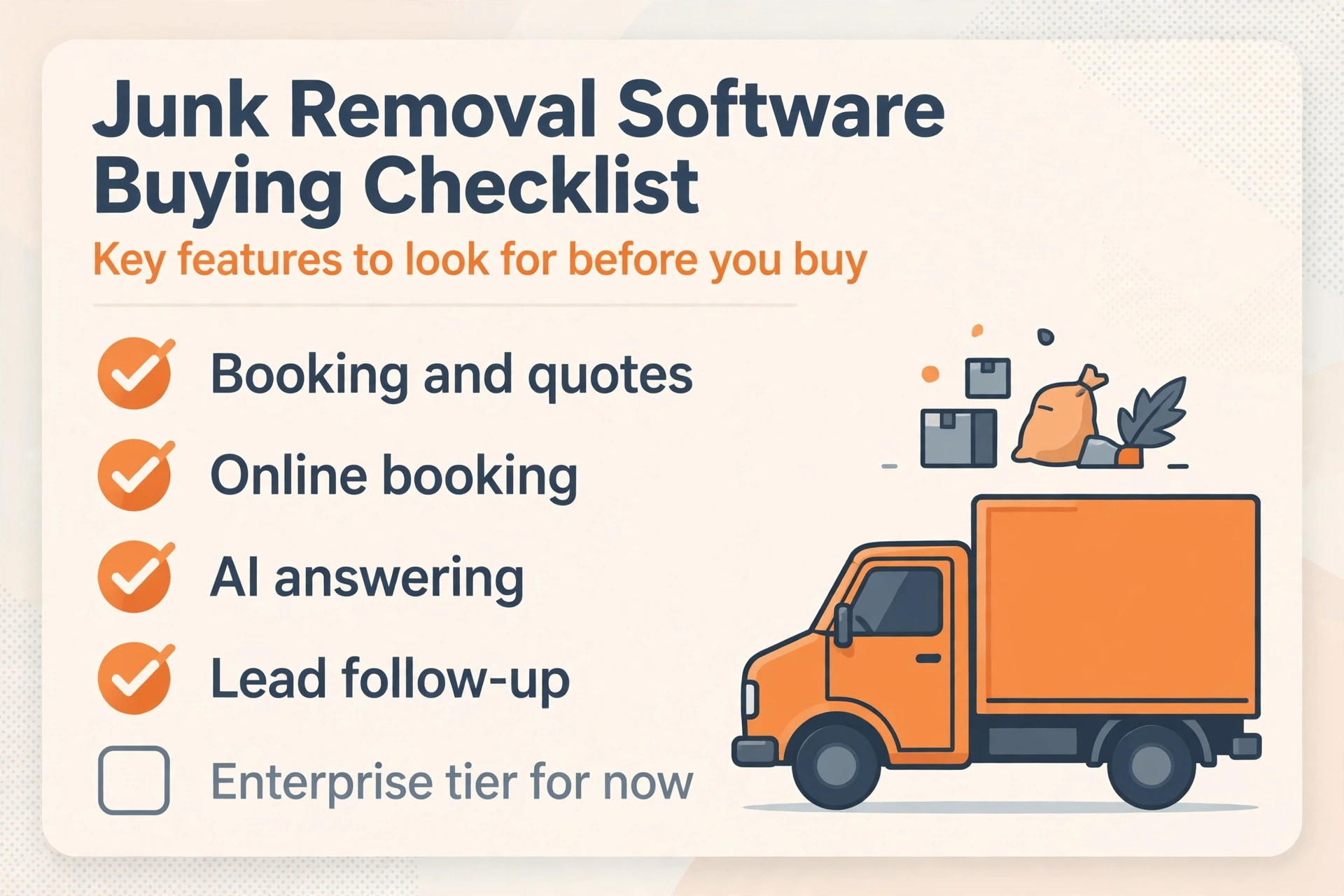 software shortlist comparison visual for a junk removal business