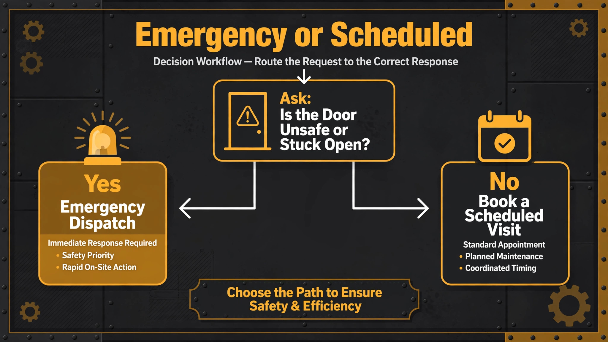 garage door repair workflow illustration