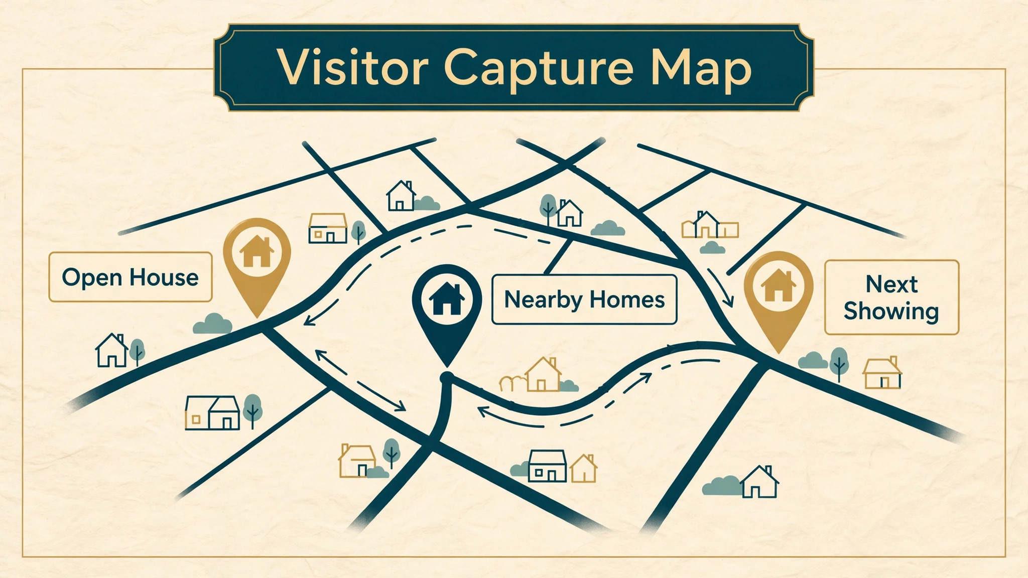 Open house visitor capture map by neighborhood and property