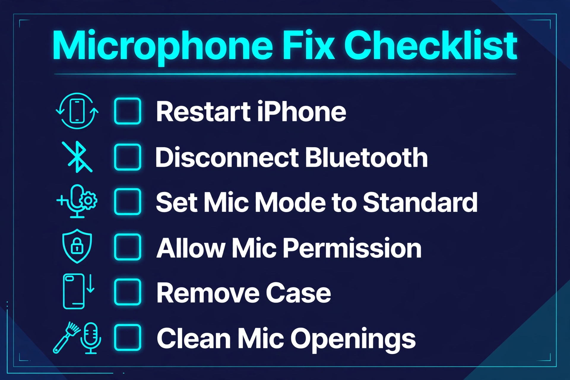 Microphone fix checklist for iPhone calls