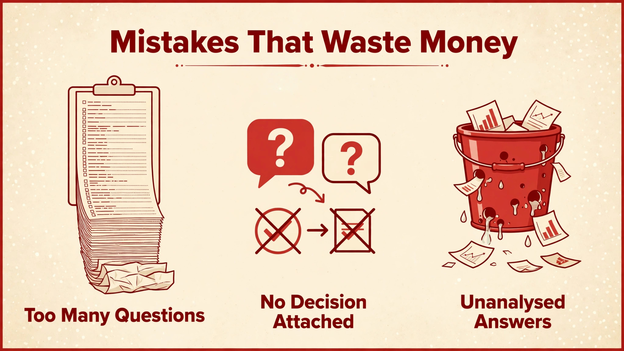 diagram visual: Mistakes That Waste Money