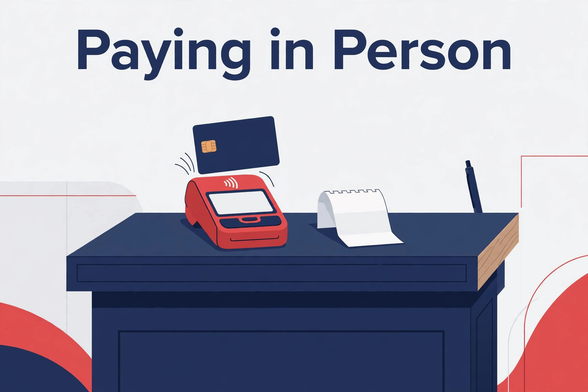 Mockup of in person card payment setup.