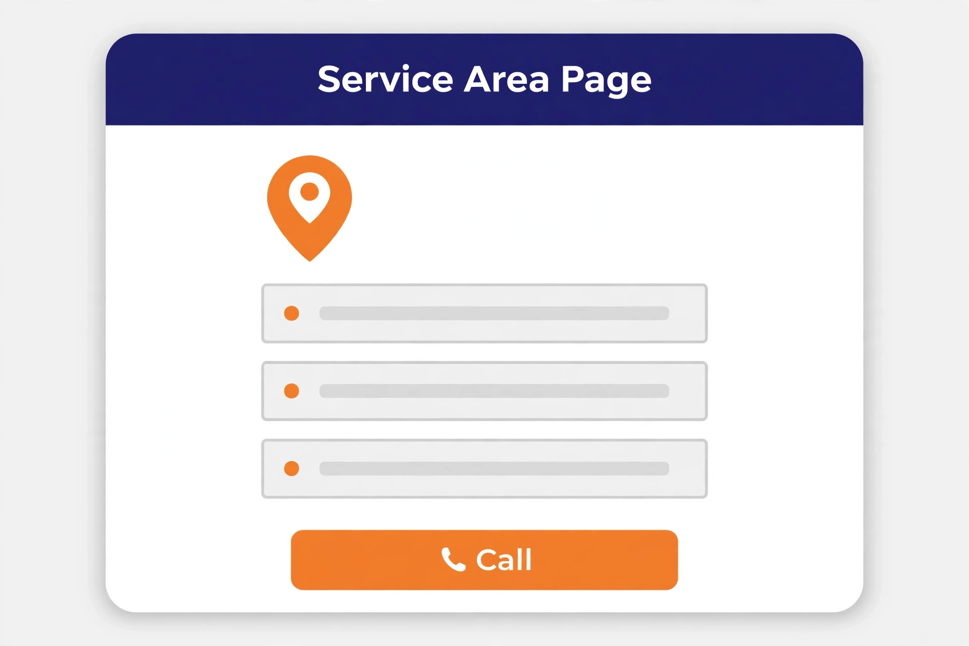 Mockup of trade service area page layout.