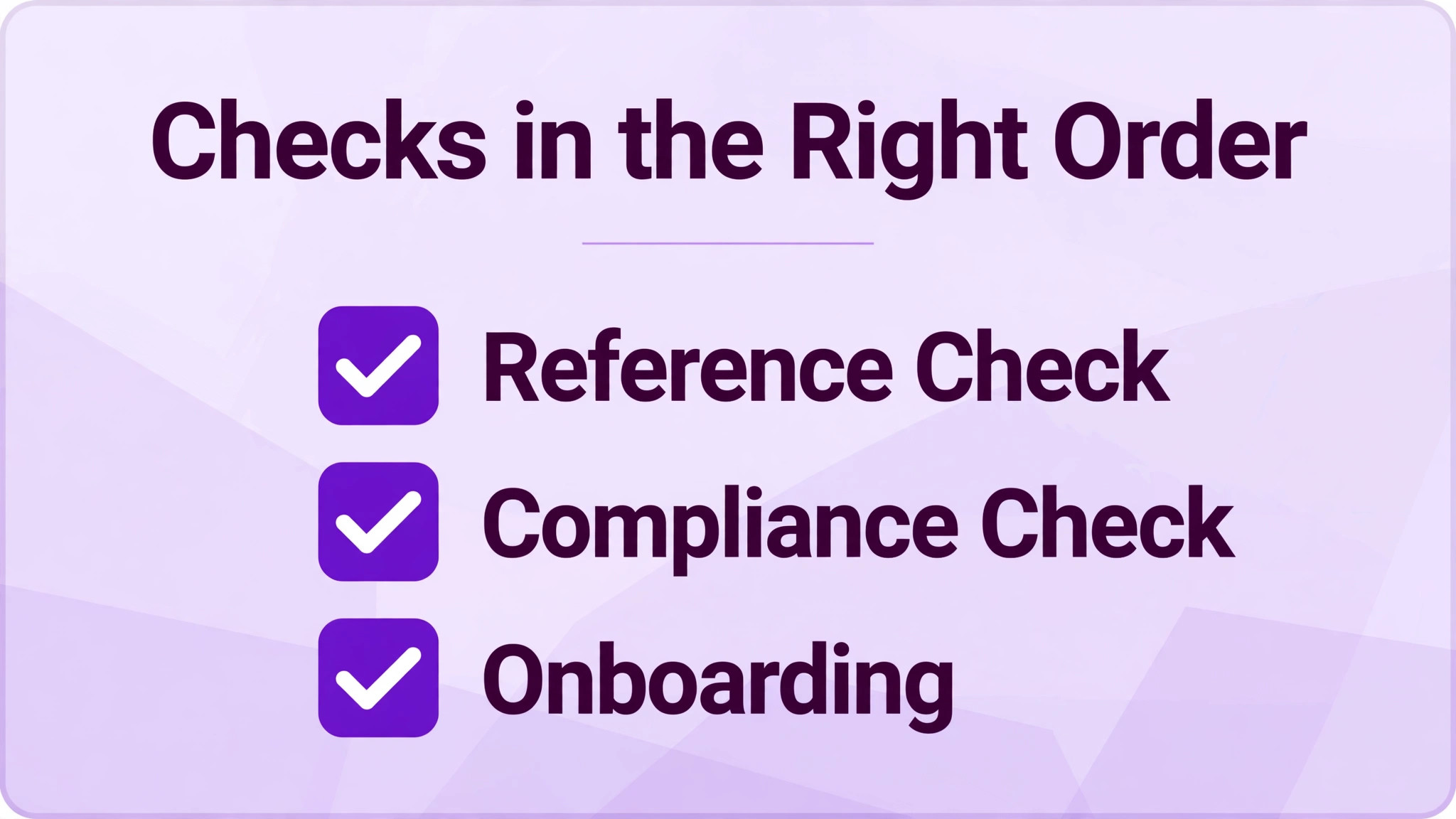 A checklist for reference and compliance checks.